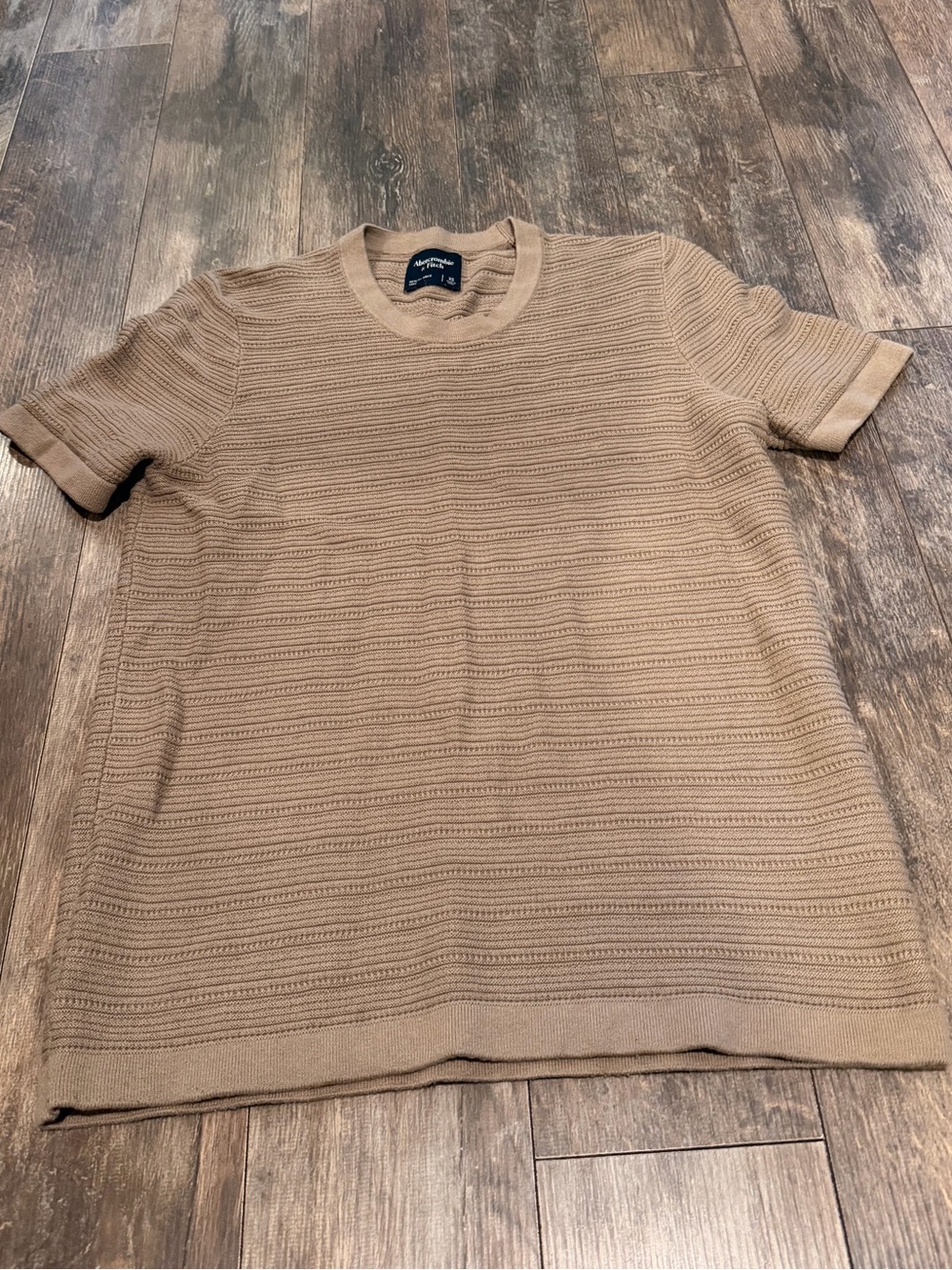 Abercrombie & Fitch Short Sleeve Knit Tee in Tan